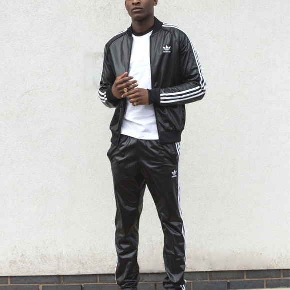 adidas wet look tracksuit